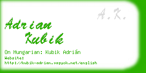 adrian kubik business card